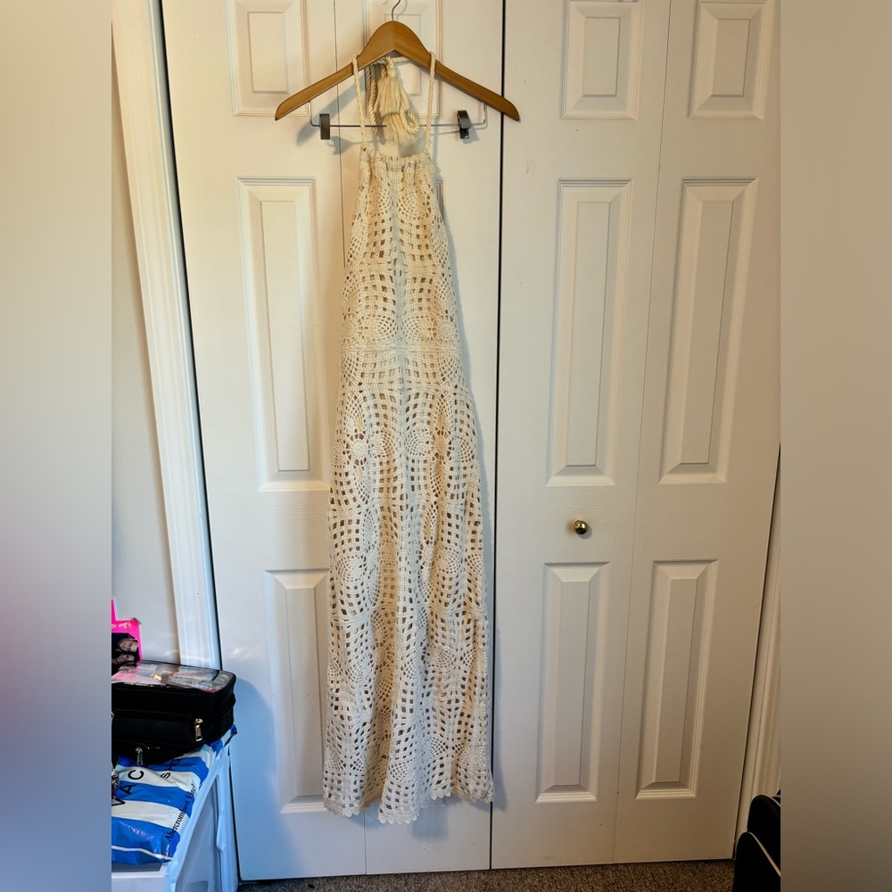 House of Harlow Crochet Halter Dress NEVER WORN - Picture 2 of 7